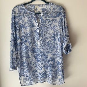 Paisley sheer popover top